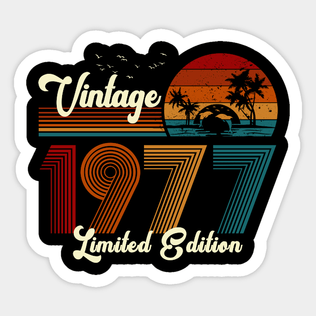 Vintage 1977 Shirt Limited Edition 43rd Birthday Gift Sticker by Damsin